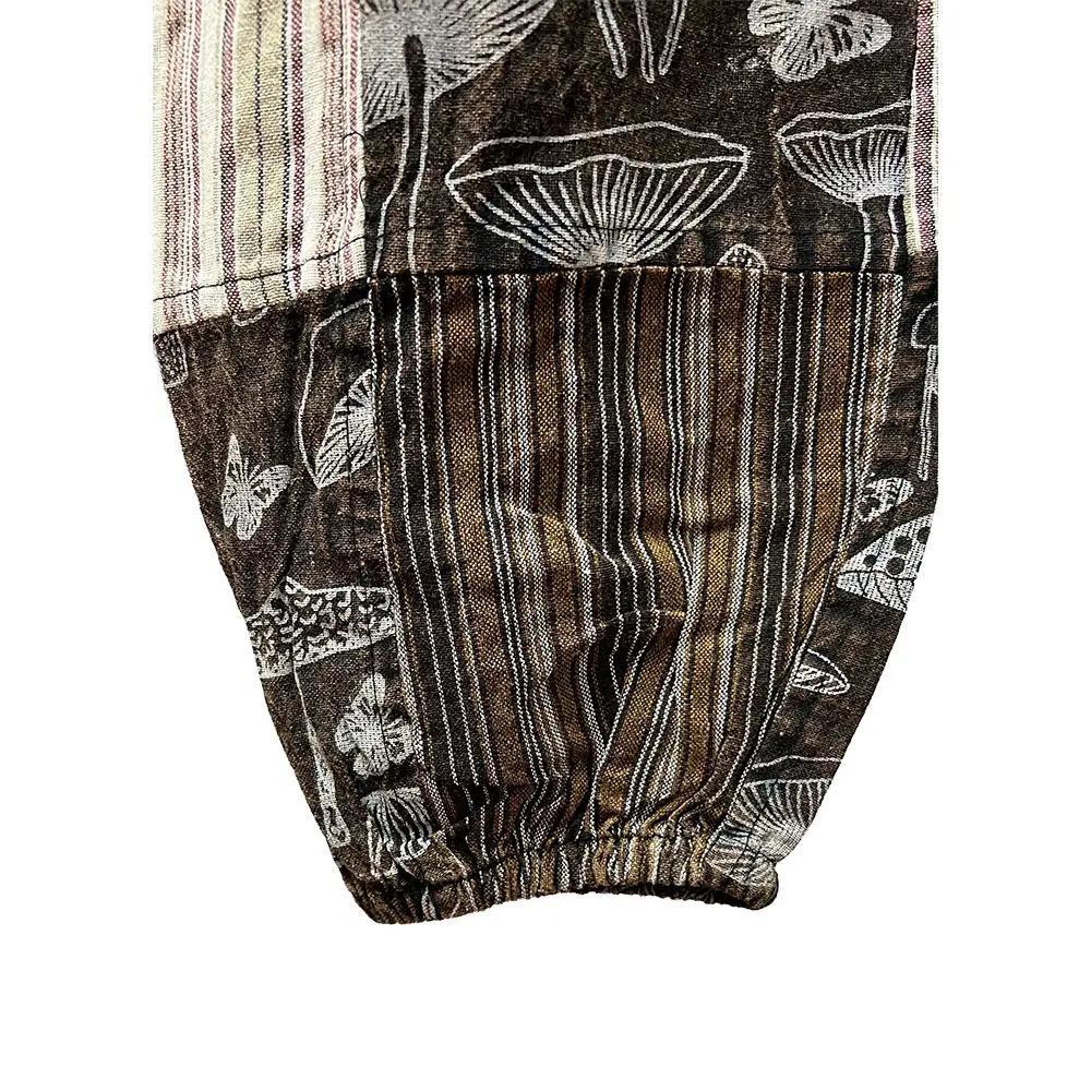 Boho Purple Forest & Mushroom Patchwork Harem Pants - Image 4