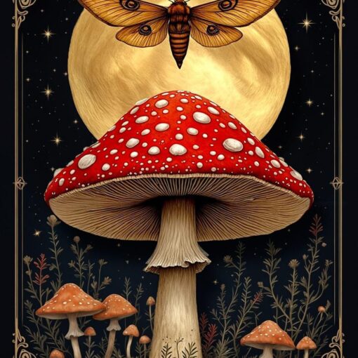 Moonlit Mushroom & Moth Journal | A Grimoire of Forest Mysteries