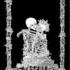Skull Skeletons Love Kissing Skeleton Tapestry 84" x 54" - Image 2