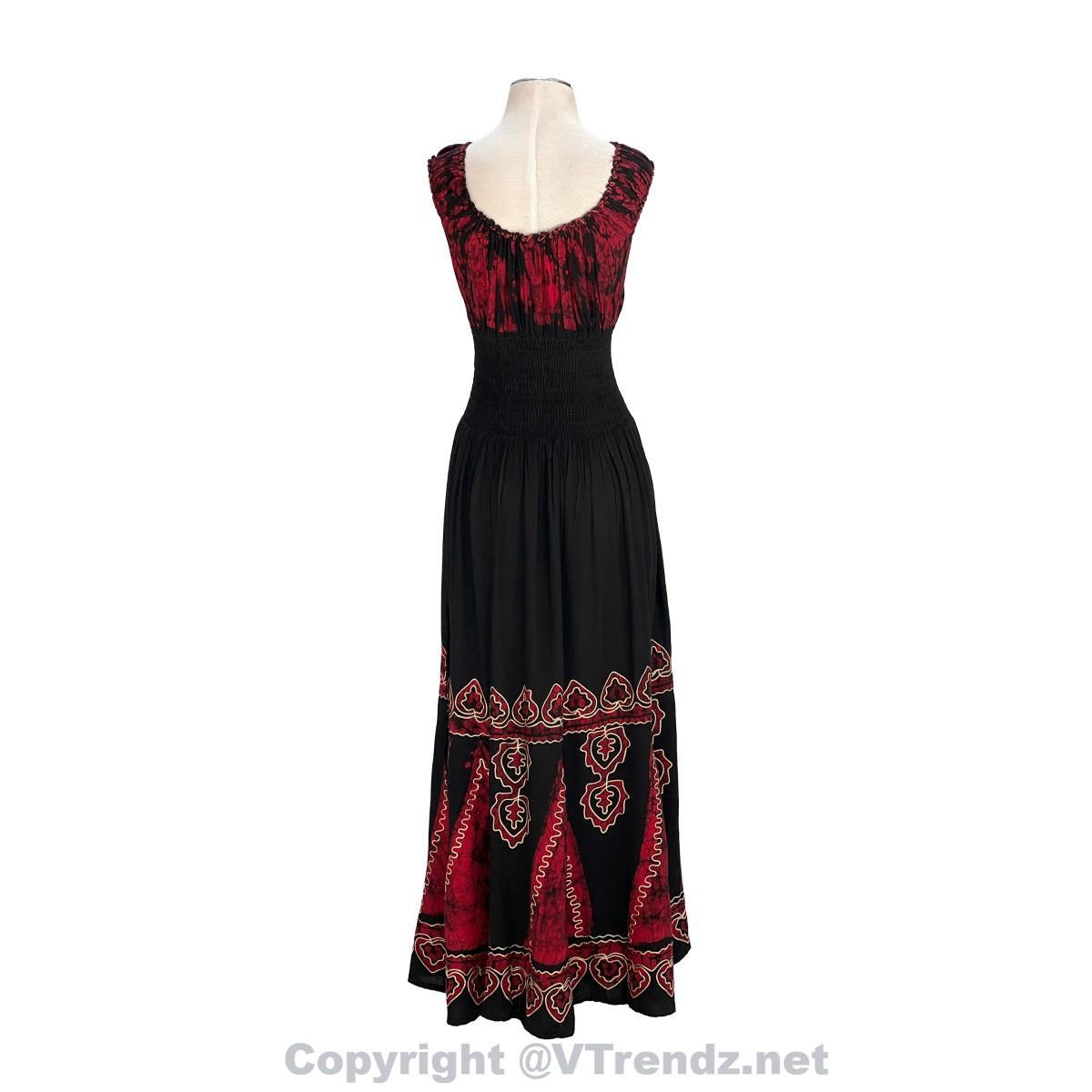Long 8-Kali Embroidered Maxi Dress with Stretch Sleeves - Image 19