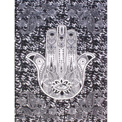 Hamsa Hand with Paisley print in Background Tapestry 84" x 54"
