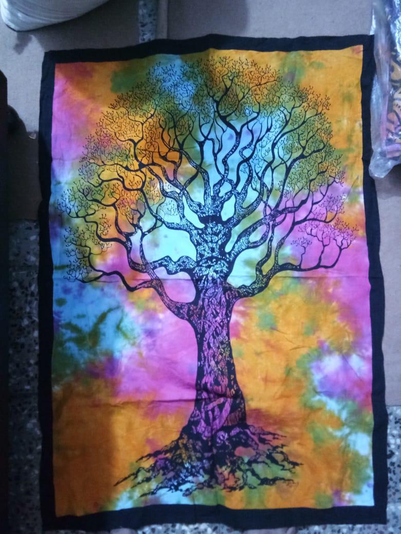 Celtic Tree Tie dye Poster Wall Hanging Handmade Cotton Tapestry 40"x30" inch