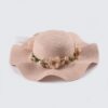 Straw Hat with Flower and Even Brim; Adult One Size Fits Most (22-23 inches), adjustable size - Image 3