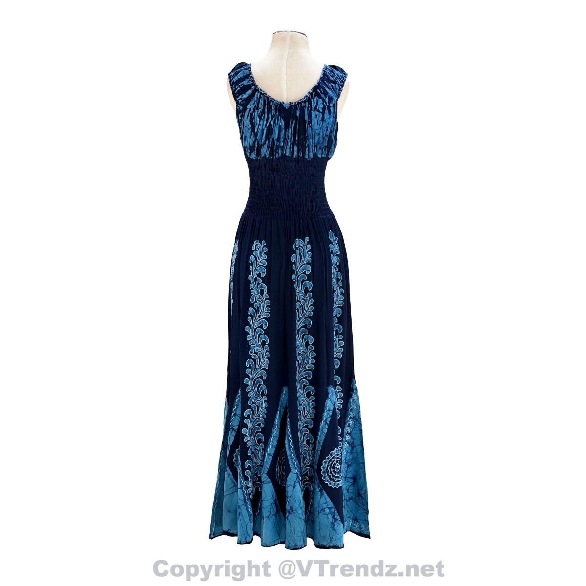 Long 8-Kali Embroidered Maxi Dress with Stretch Sleeves - Image 6