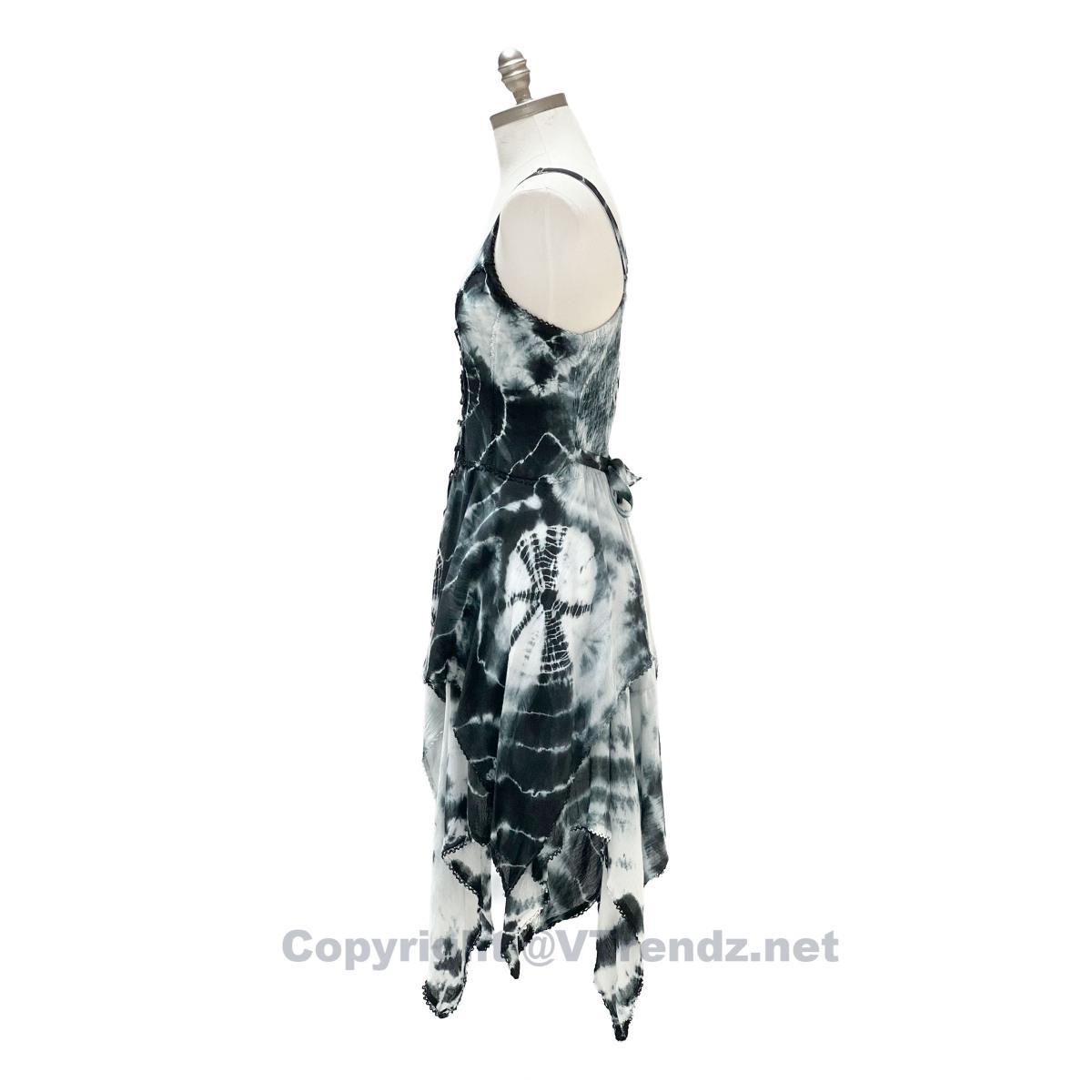 2 Layer Tie Dye Handkerchief Dress with Front Corset & Adjustable Straps - Image 27