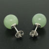 Green Aventurine 10mm Round Natural Crystal Studs Earrings VTrendz