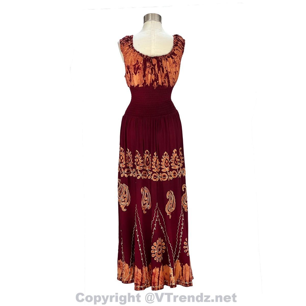 Long 8-Kali Embroidered Maxi Dress with Stretch Sleeves - Image 44