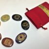 7-Chakra Stone Set Engraved Oval / Round Gemstone in Black Velvet Chakra Pouch VTrendz