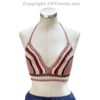 Crochet Bikini Top with Striped Pattern/ Crop Top/ Bra Top, Handmade, 1 Size Fits Most - Image 14