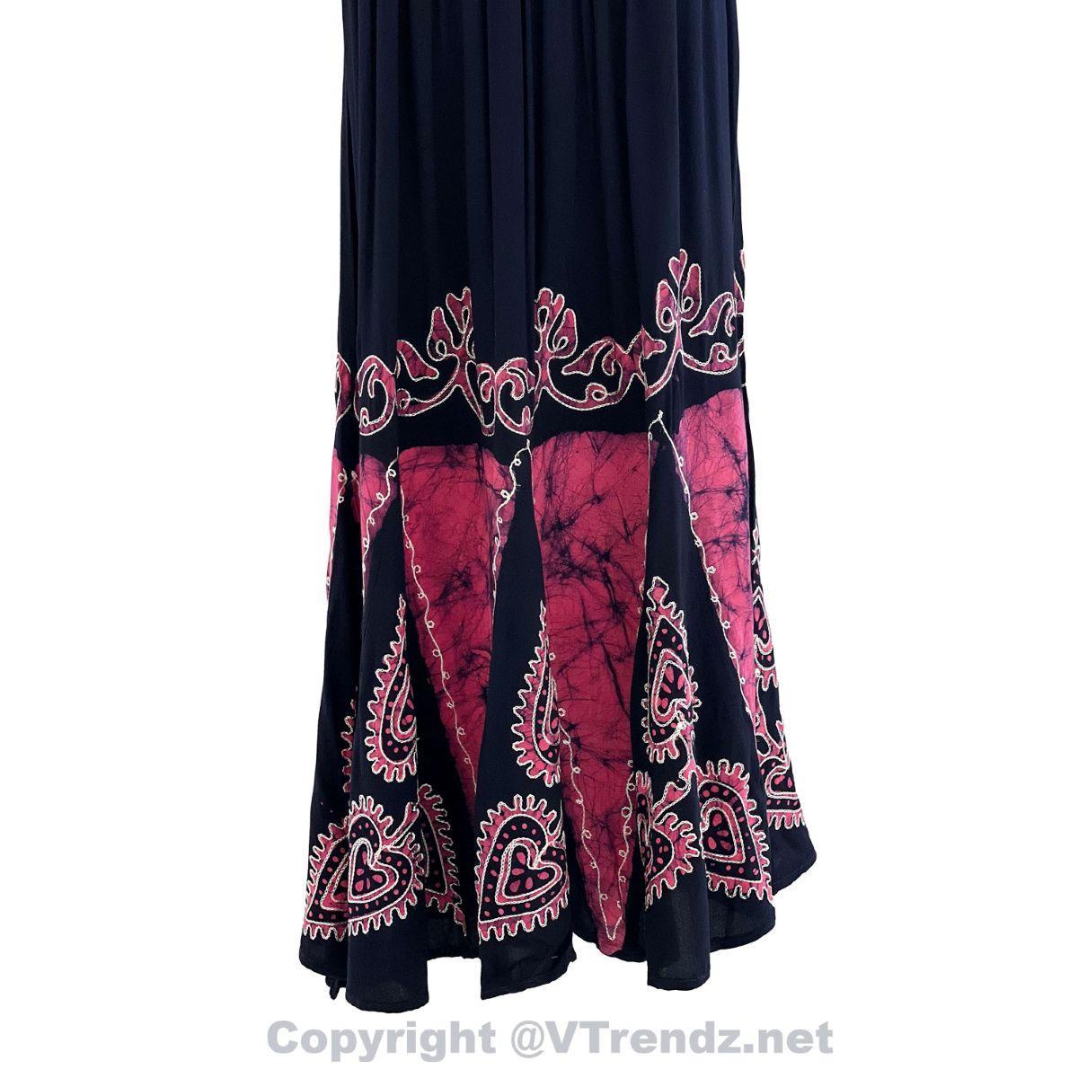 Long 8-Kali Embroidered Maxi Dress with Stretch Sleeves - Image 36