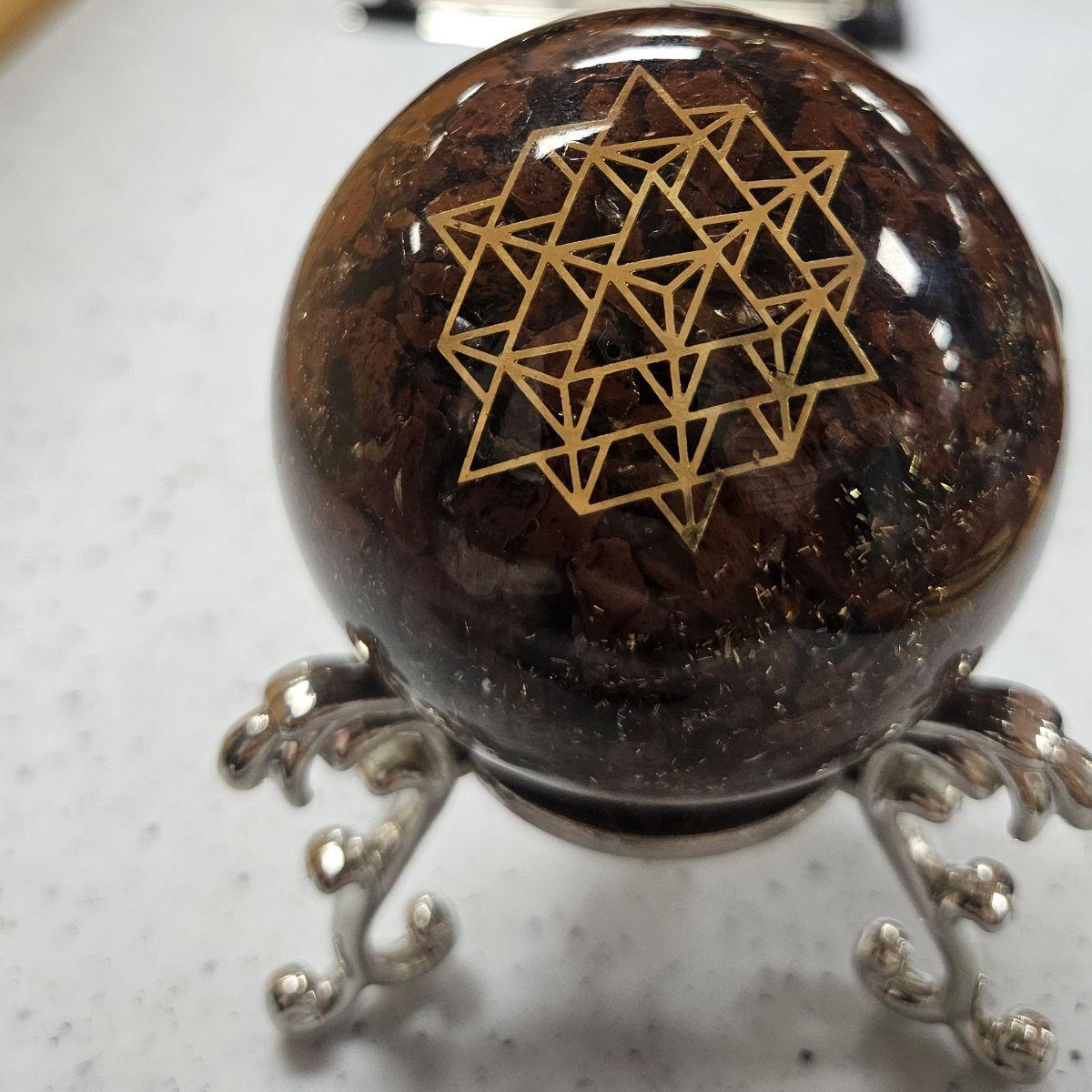 Mahogany Obsidian Orgone Sphere – Artifact of Strength & Psychic Shielding – 2" - Image 7
