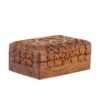 Hand Carved Decorative Peace Sign and Flowers Wooden Storage Box, 4"x6" - Image 4