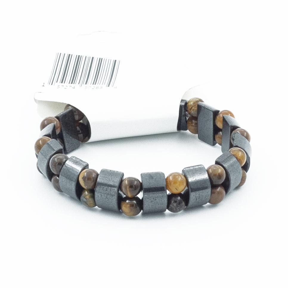 Tiger Eye & Hematite Stone Beads Natural Stone Bracelet Prayer Beads Stretchable