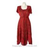 Short Sleeves Victorian Style Corset Dress with Lace & Floral Threadwork VTrendz
