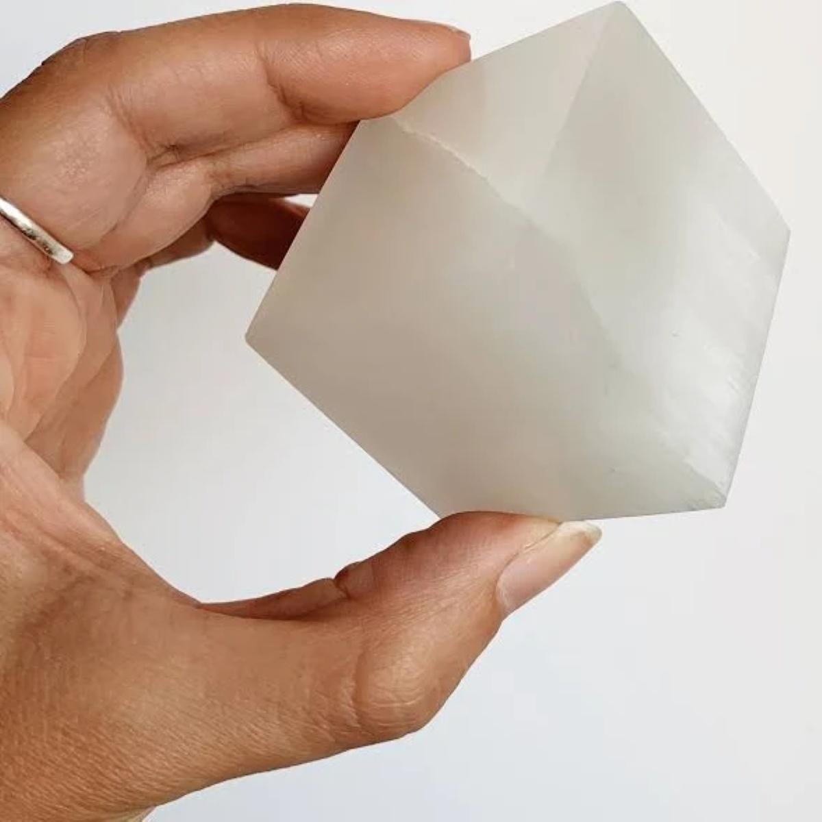 Solid Selenite Cube: Architectural Anchor for Stability & Crystalline Clarity (2–3 Inch) - Image 5