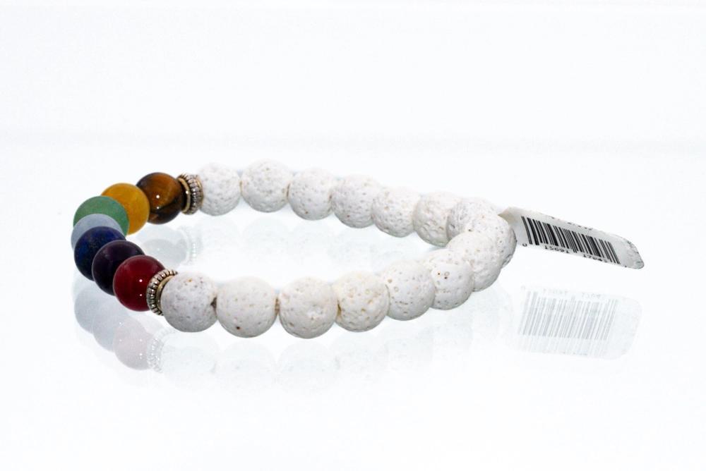 The Pure Conduit: White Lava Stone & 7-Chakra Bracelet - Image 4