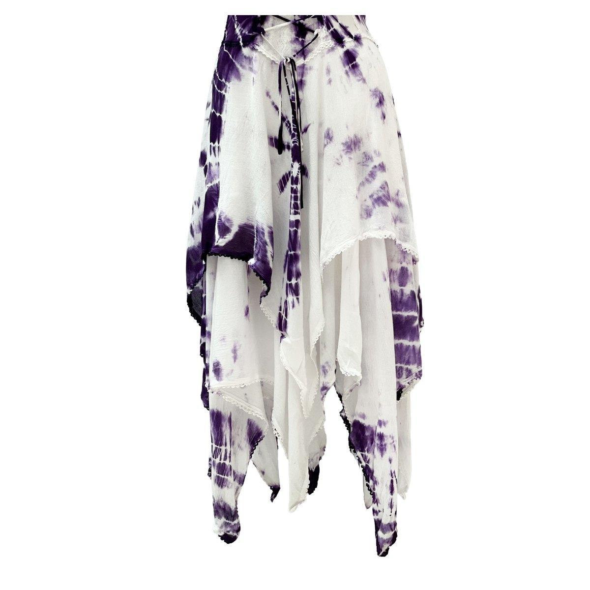 2 Layer Tie Dye Handkerchief Dress with Front Corset & Adjustable Straps - Image 8