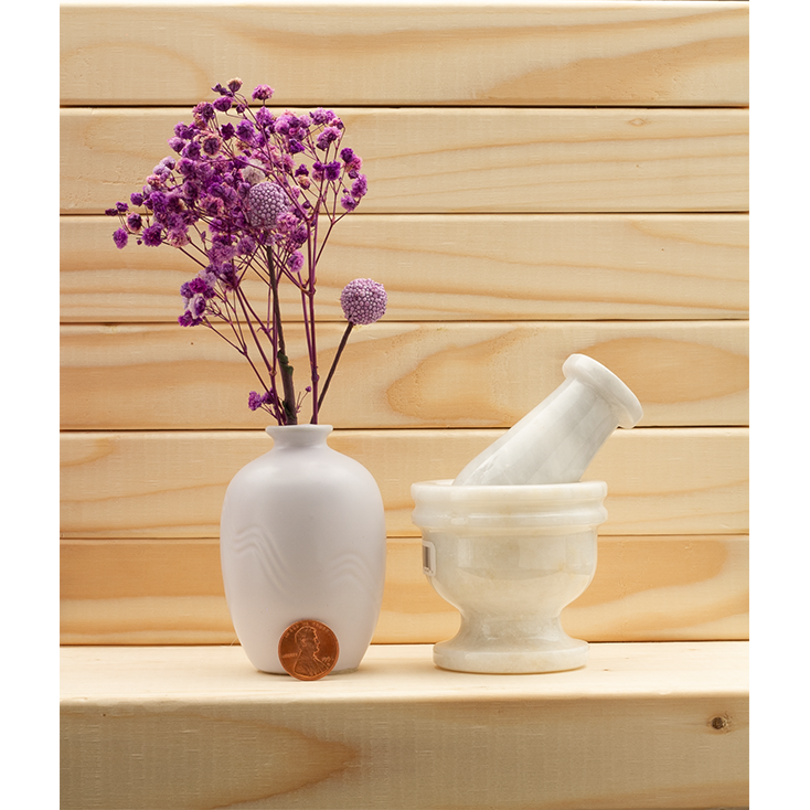 Snow White Onyx Mortar & Pestle Set 2.5"