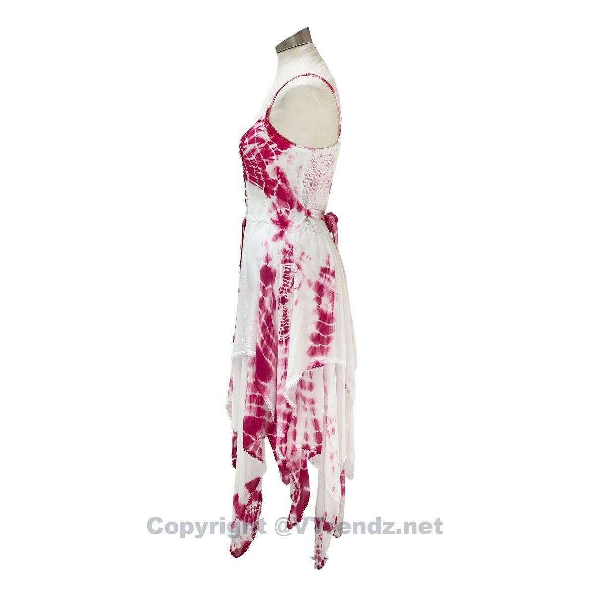 2 Layer Tie Dye Handkerchief Dress with Front Corset & Adjustable Straps - Image 32