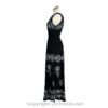 Long 8-Kali Embroidered Maxi Dress with Stretch Sleeves VTrendz