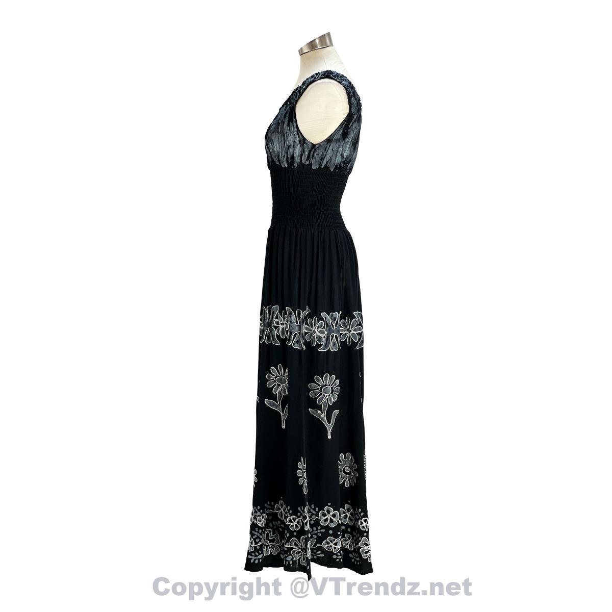 Long 8-Kali Embroidered Maxi Dress with Stretch Sleeves - Image 27