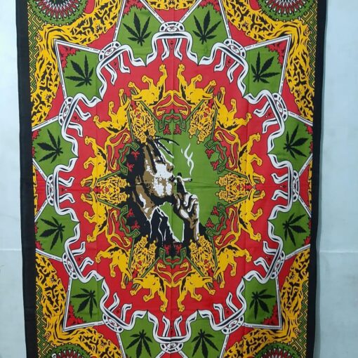 Bob Marley Smoking Wall Hanging Handmade Cotton Tapestry 84" x 54" inch