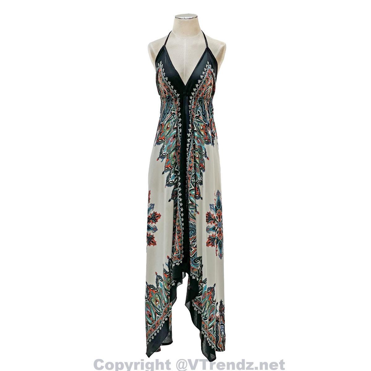 Jamawar Scarf Dress Dori with Halter Neck & Back Ties - Image 35