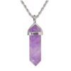 Amethyst Bullet Shaped Pendant Necklace for Positivity and Balancing Energy VTrendz