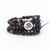 Red Tiger Eye 108 Meditation Mala Beads Natural Stone, OM Charm VTrendz