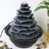 Stacked Rock Tabletop Waterfall Fountain Natural Rustic Resin Artifact 9x8 Inch VTrendz
