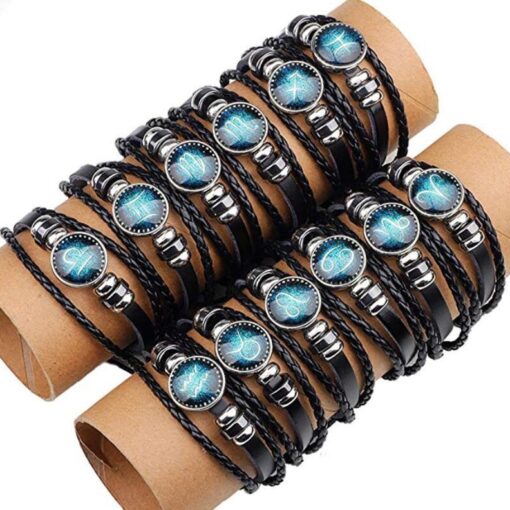 Zodiac Bracelets Green Stone Glow in the dark