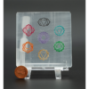 Selenite Engraved Charging Plate Coaster for Crystal Cleansing & Manifestation 3x3 Inch VTrendz