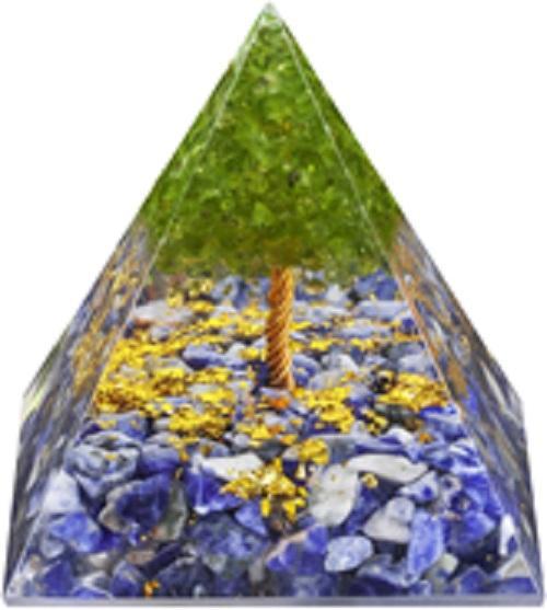 Lapis Lazuli with Tree of Life Orgonite Pyramid 3*3*4 inch