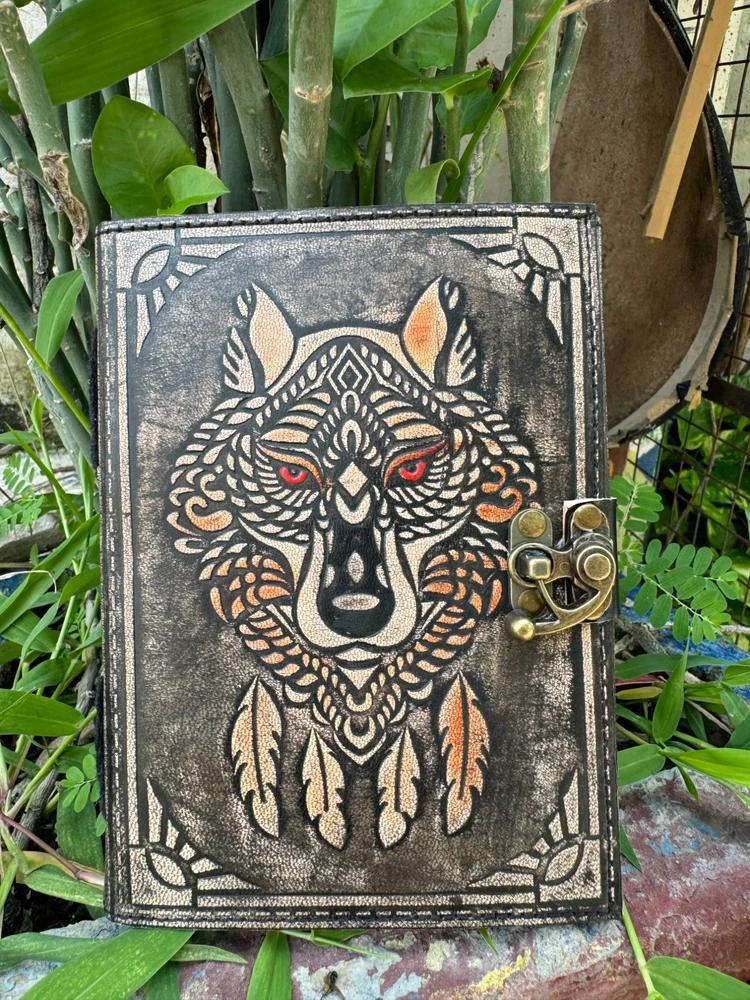 Spirit Wolf Embossed Leather Journal | A Chronicle of Instinct & Wisdom
