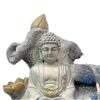 Meditating Buddha with Leaves & LED Light Antique Resin Tabletop Waterfall Fountain VTrendz