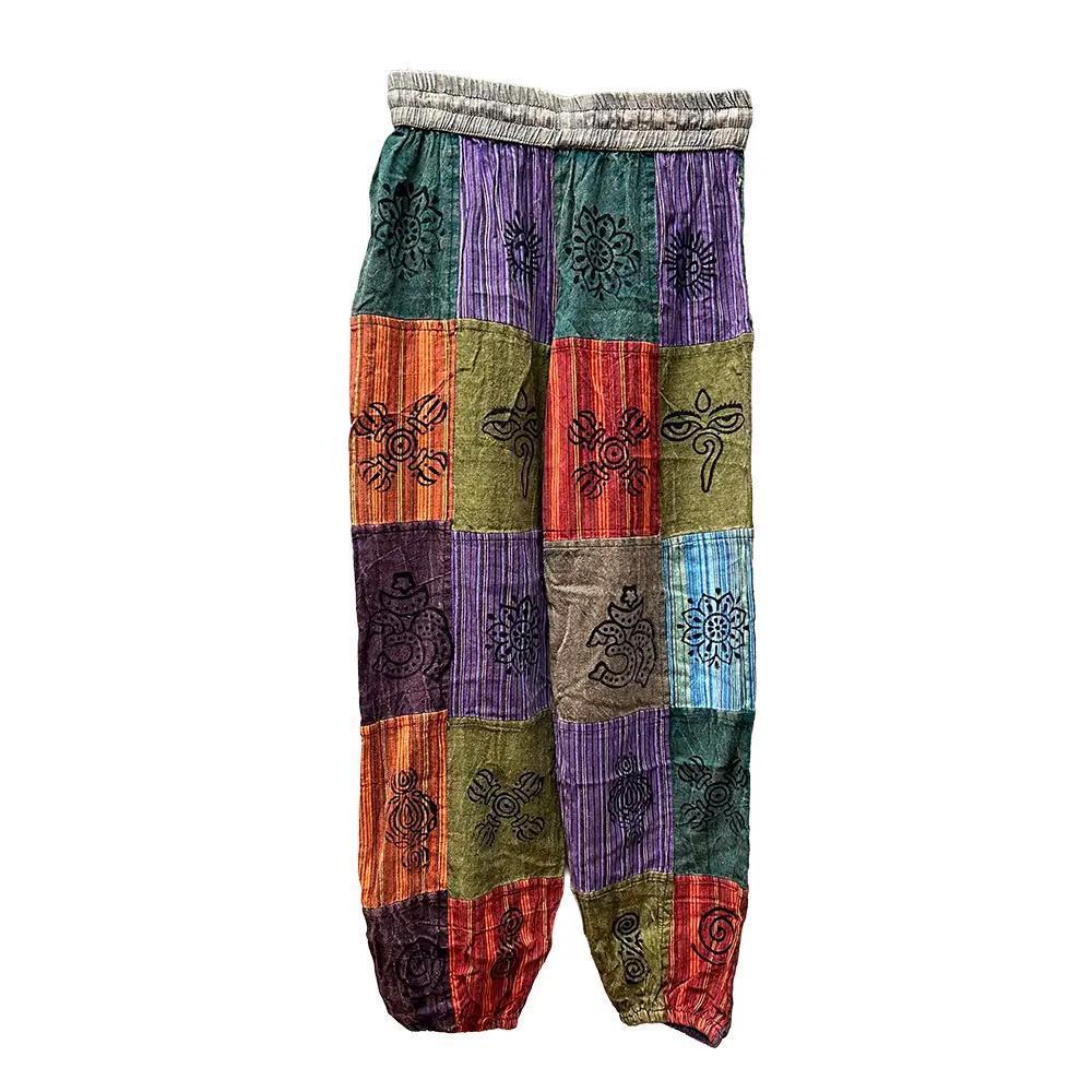 Plain & Striped Sacred Symbol Patchwork Pants - Image 2