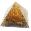 Tiger Eye Absolute Courage Pyramid: Sacred Flower of Life & Kundalini Vitality Engine (3-Inch) VTrendz