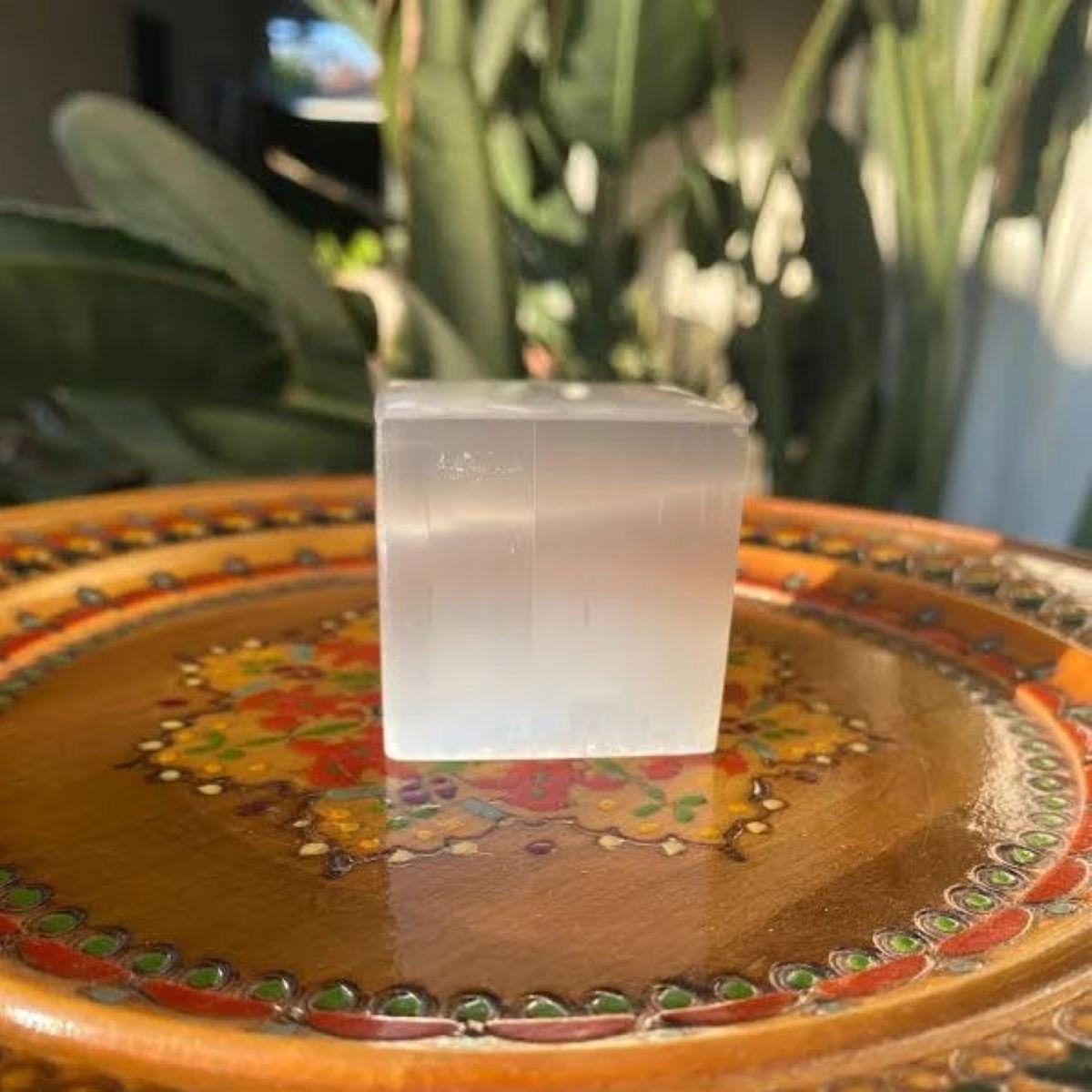 Solid Selenite Cube: Architectural Anchor for Stability & Crystalline Clarity (2–3 Inch) - Image 3