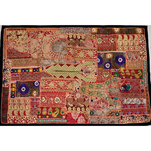 VPT-A06 Handmade Vintage Patchwork Abstract Tapestry Bohemian style Heavy Embroidered Ethnic Hippie Indian Wall décor Art Wall hanging 40 x 60 Inches