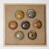 7 Chakra set engraved Round Gemstone in Wooden Box - Image 3