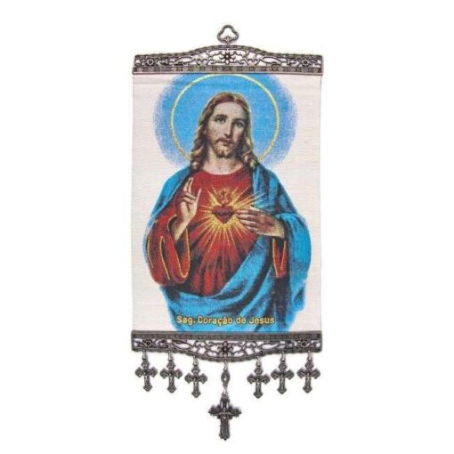 17.5" Inch Jesus Large Carpet Wall Hanging Handwoven