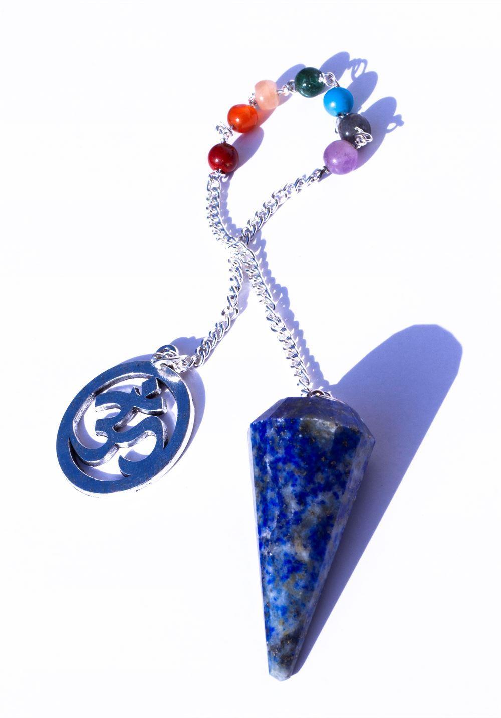Lapis Lazuli Chakra Beads 12 faceted Pendulum 3-in-1 pendulum, bracelet, pendant - Image 2