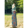 Teal Blue Open Leg Thai Palazzo Pants - Image 4