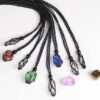 Boho-Style Woven Rope Cord Crystal Cage Necklace Holder: Your Perfect Talisman Display VTrendz