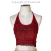 Bikini Top/ Rayon Halter Neck Embroidery and Fringe Crop Top with Tie in the Back, 1 Size Fits Most - Image 32