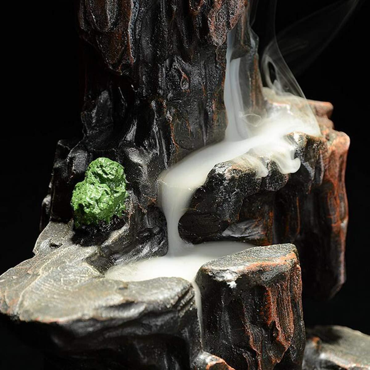Rockery / Mountain Backflow Incense Burner, Reflux Burner, Large Handmade Ceramic Backflow Cone Sticks Incense Holder Home Décor Craftwork Figurine 16*13.5*23cm - Image 2