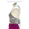 Bikini Top/ Rayon Halter Neck Embroidery and Fringe Crop Top with Tie in the Back, 1 Size Fits Most - Image 9