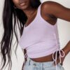 Side Adjustable Crop Top Ribbed Fabric 95% Cotton, 5% Spandex - Image 6