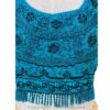Bikini Top/ Rayon Halter Neck Embroidery and Fringe Crop Top with Tie in the Back, 1 Size Fits Most - Image 20