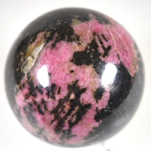 Natural Rhodonite Sphere – Artifact of Heart Forgiveness & Emotional Stability – 3"